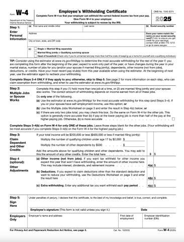 W-4 tax withholding