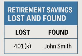 retirement savings lost and found